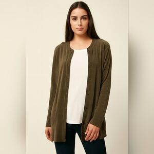 NWT Laura Ashley Taupe Knit Cardigan